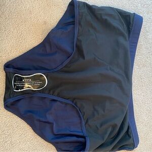 Women's Black and Blue Swimwear